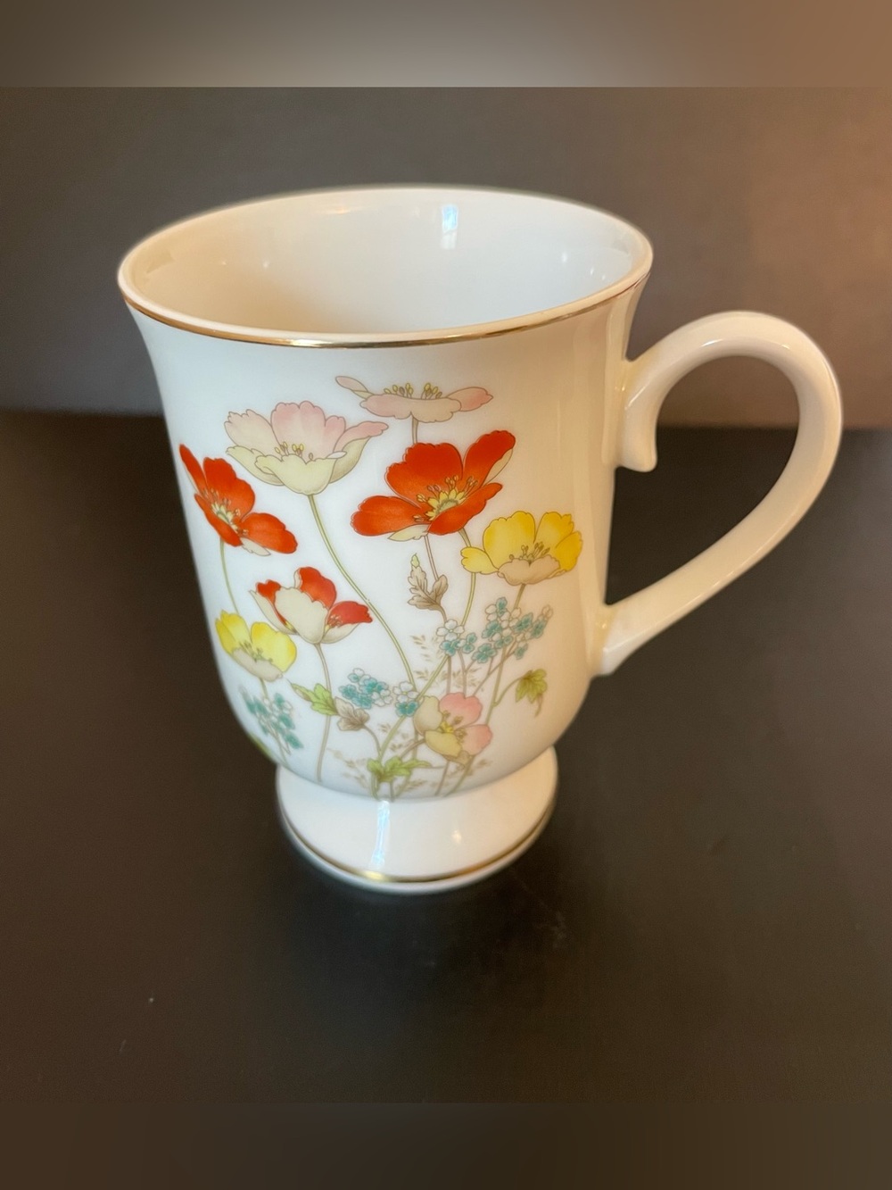 Fanci Florals Collection Painted Poppy Mug Japan Vintage